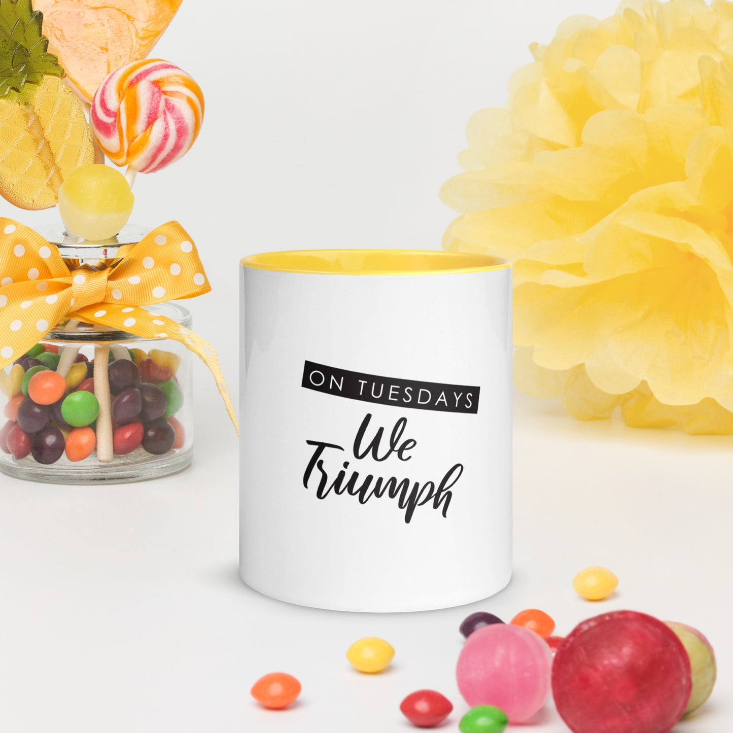 On Tuesday's We Triumph CoCo Mug with Color Inside